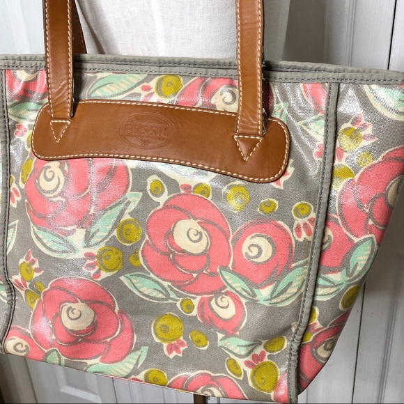 Fossil Bags Fossil Floral Coated Canvas Tote Bag Wallet Set Poshmark